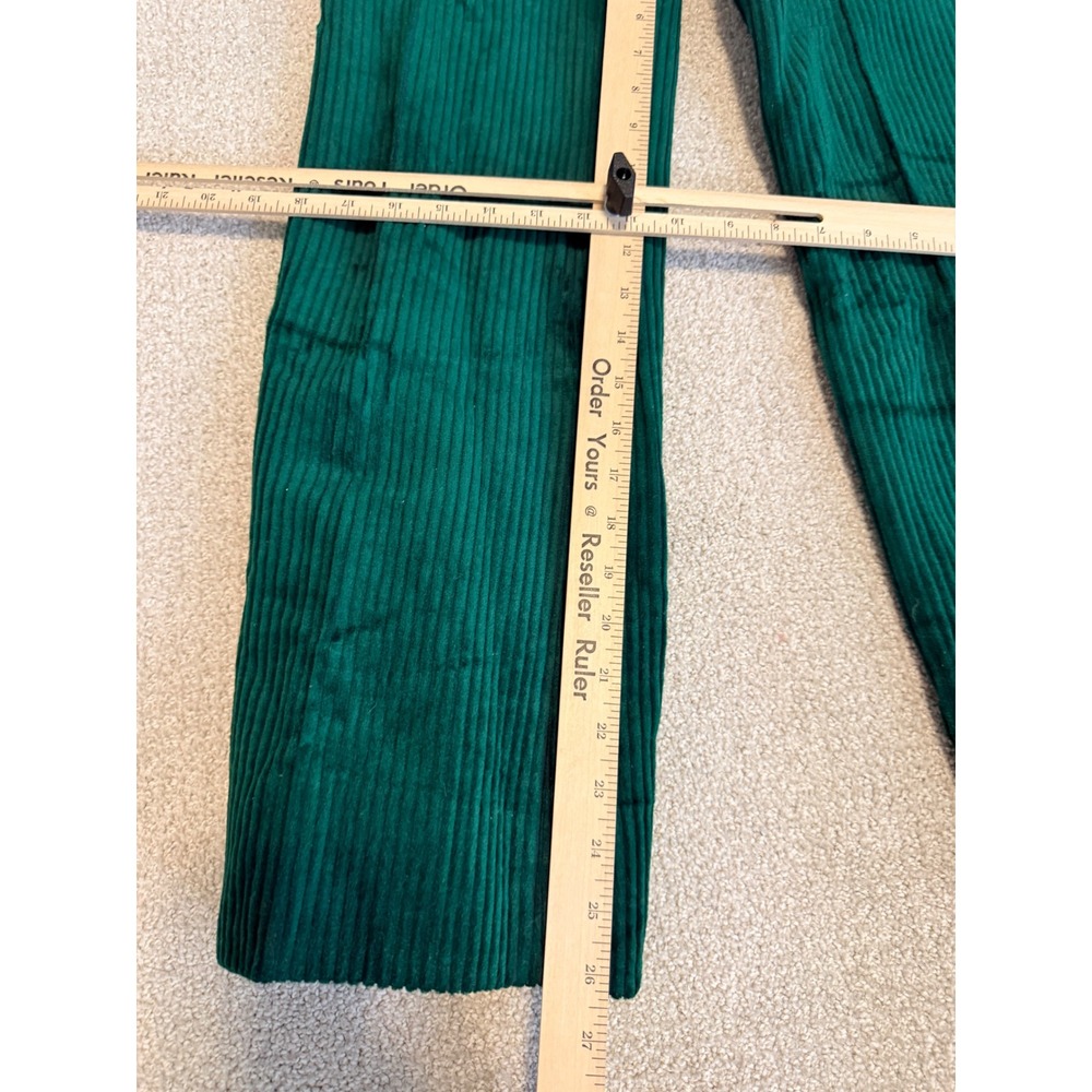 Vintage K-Way Green Corduroy Overalls Made in France Wool Blend Bibs Womens 38D - Picture 9 of 10